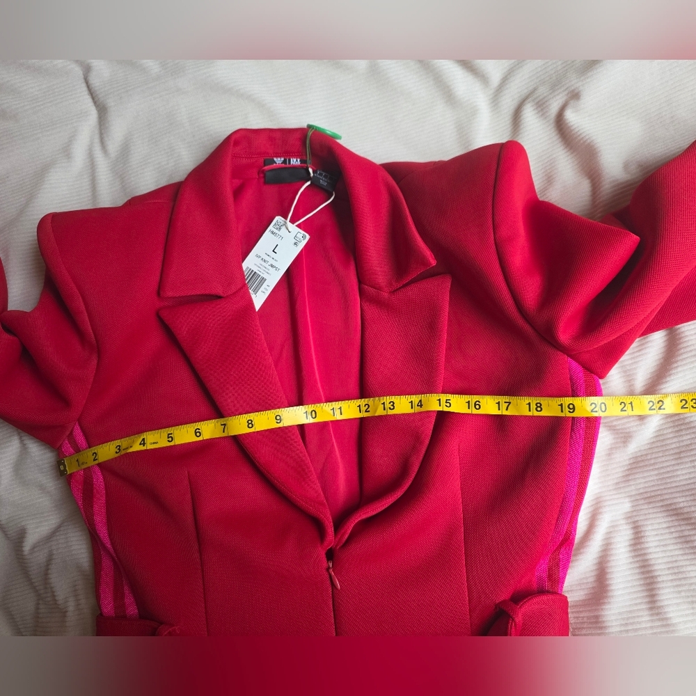 Adidas x Ivy park Jumpsuit 3.0 Power Red w/ Pink Stripes Size L BNWT - Picture 5 of 16